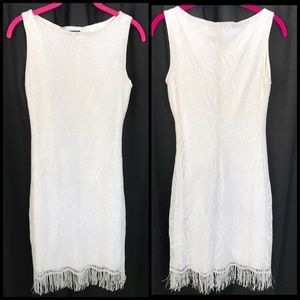 White Fringe Dress